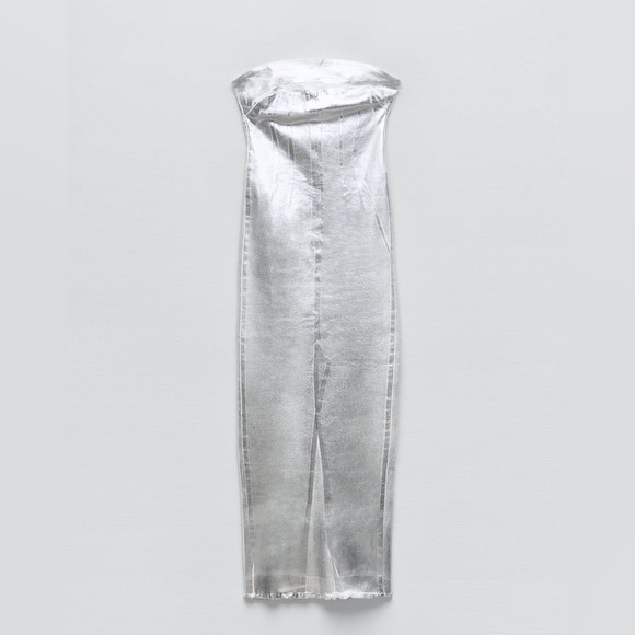 ZARA FITTED METALLIC DRESS - Picture 11 of 15